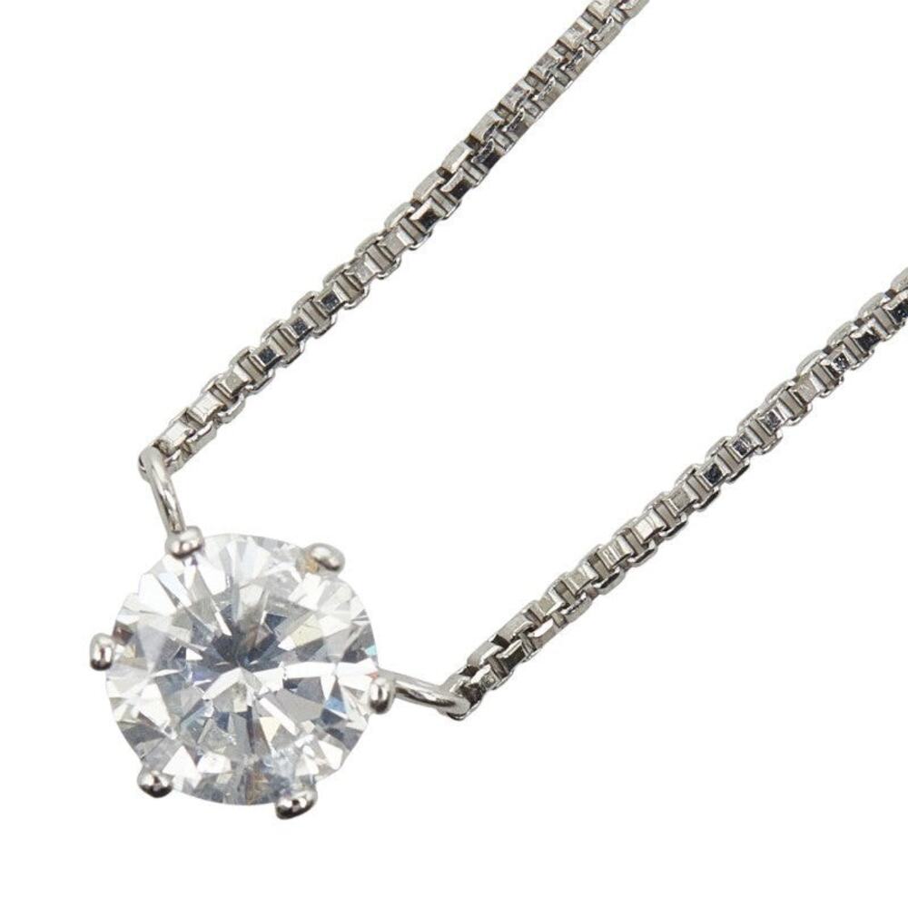 Unbranded Diamond Petite Platinum 850 Necklace Silver